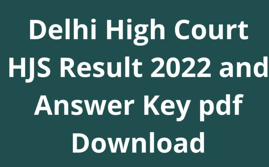 Delhi High Court HJS Result