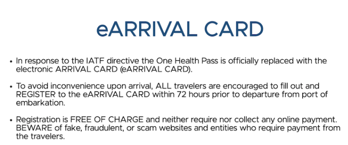 E Arrival Card Registration