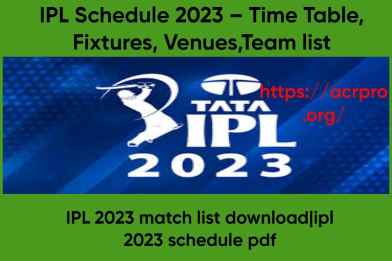 IPL Schedule 2023