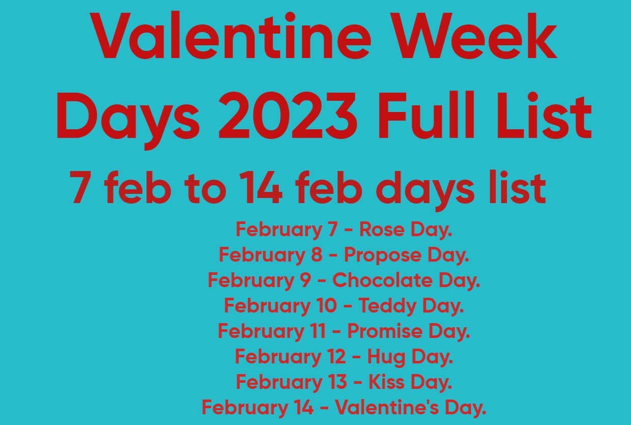 Valentine Week Days 2023 Full List