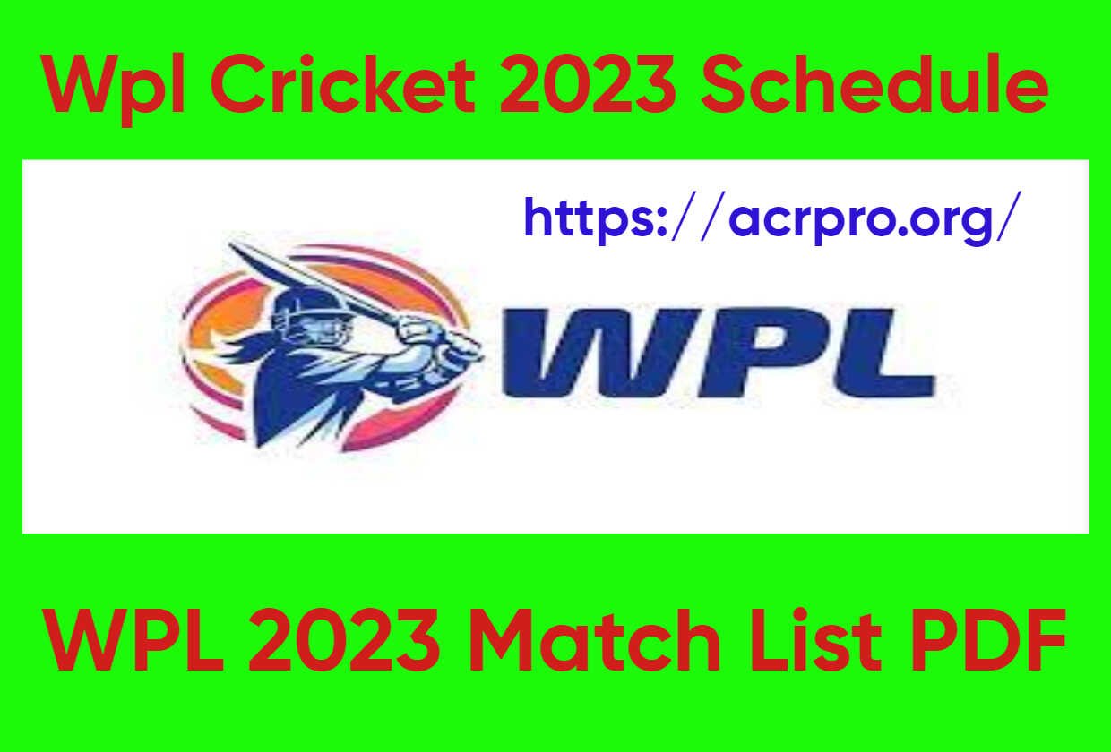 Wpl Cricket 2023 Schedule