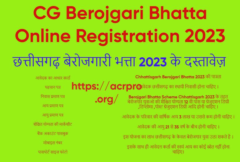 CG Berojgari Bhatta Online Registration