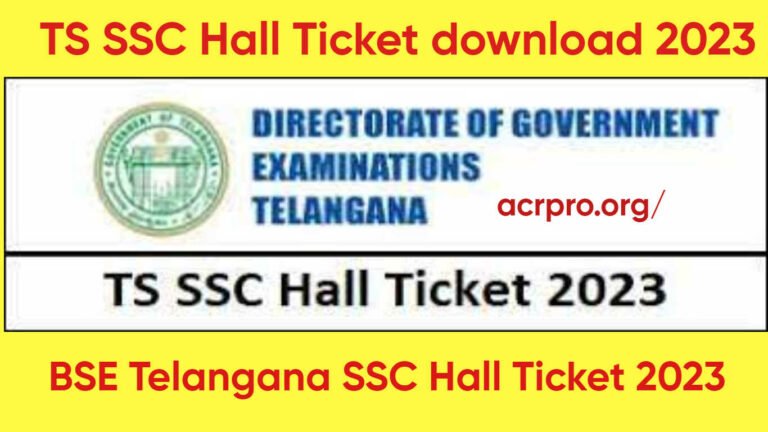 TS SSC Hall Ticket download 2023