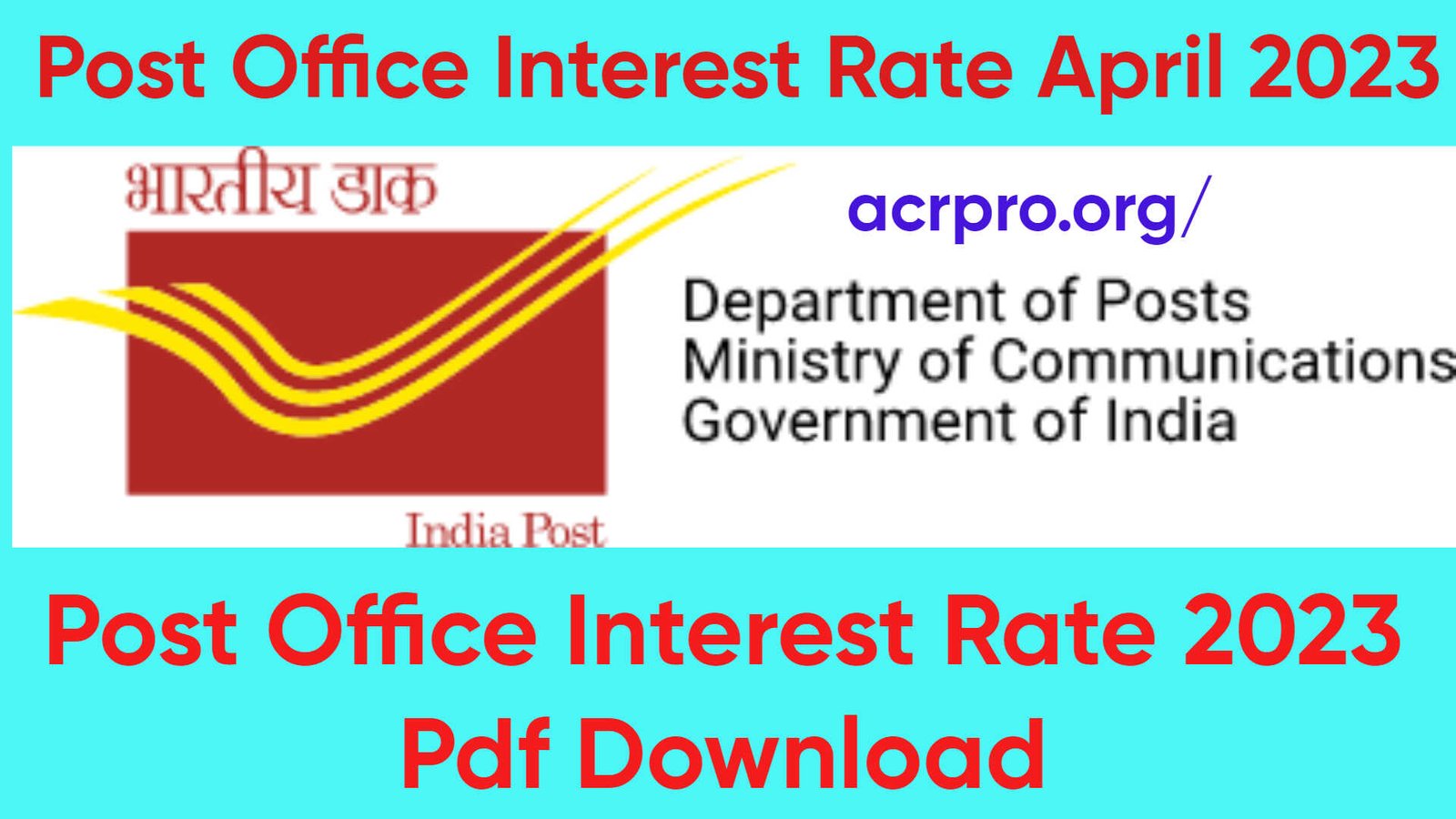 Post Office Interest Rate April 2023