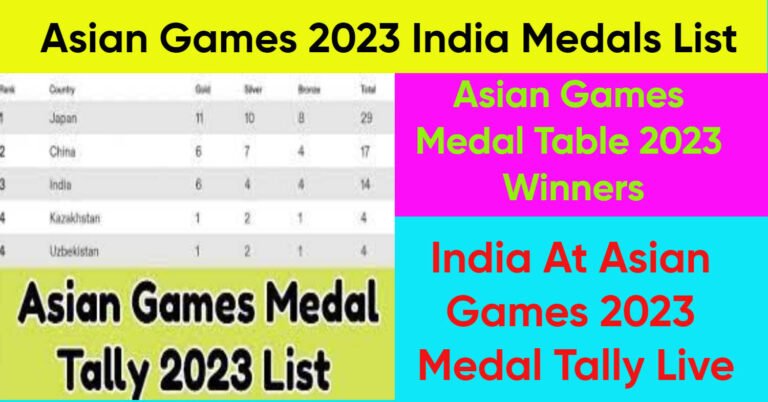 Asian Games 2023 India Medals List