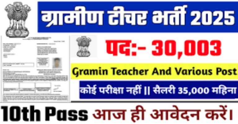 Gramin Shikshan Yojana Vacancy 2025